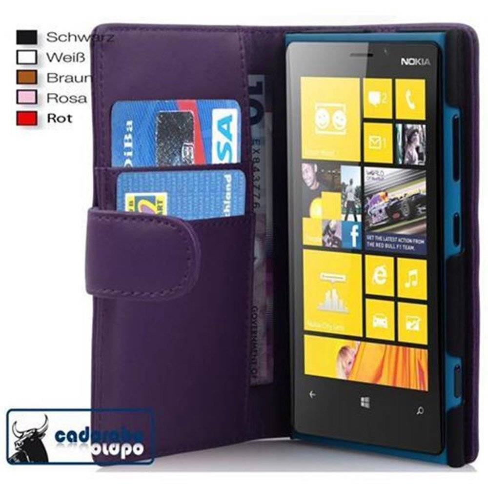 Cadorabo Handy Hülle für Nokia Lumia 920 Hülle in FLIEDER VIOLETT , Schutzhülle Tasche case cover mit Kartenfach im glatten Design