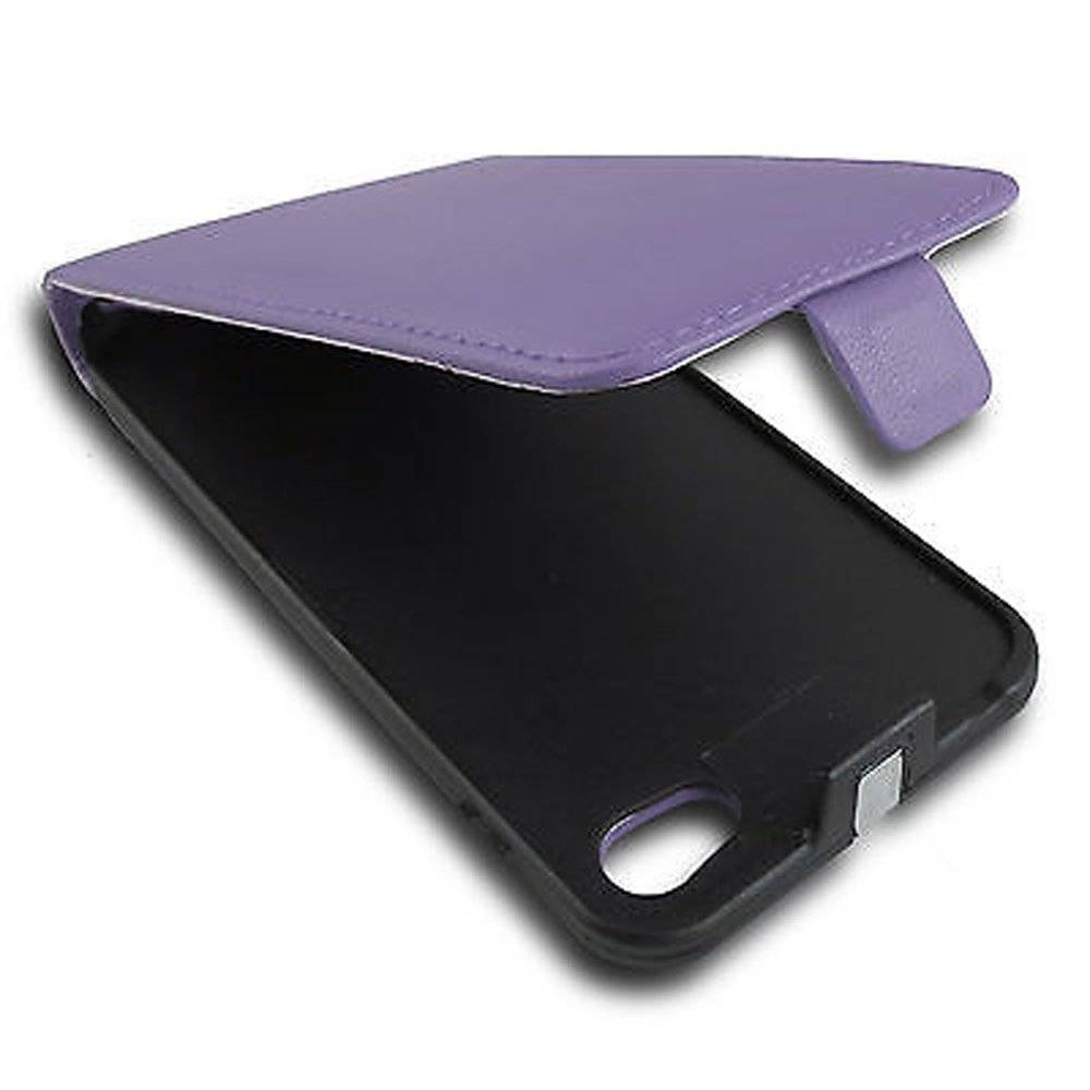 Cadorabo Hülle für Apple iPhone 4 / iPhone 4S Hülle in FLIEDER VIOLETT - Handyhülle im Flip Design aus glattem Textilleder - Case Cover Schutzhül