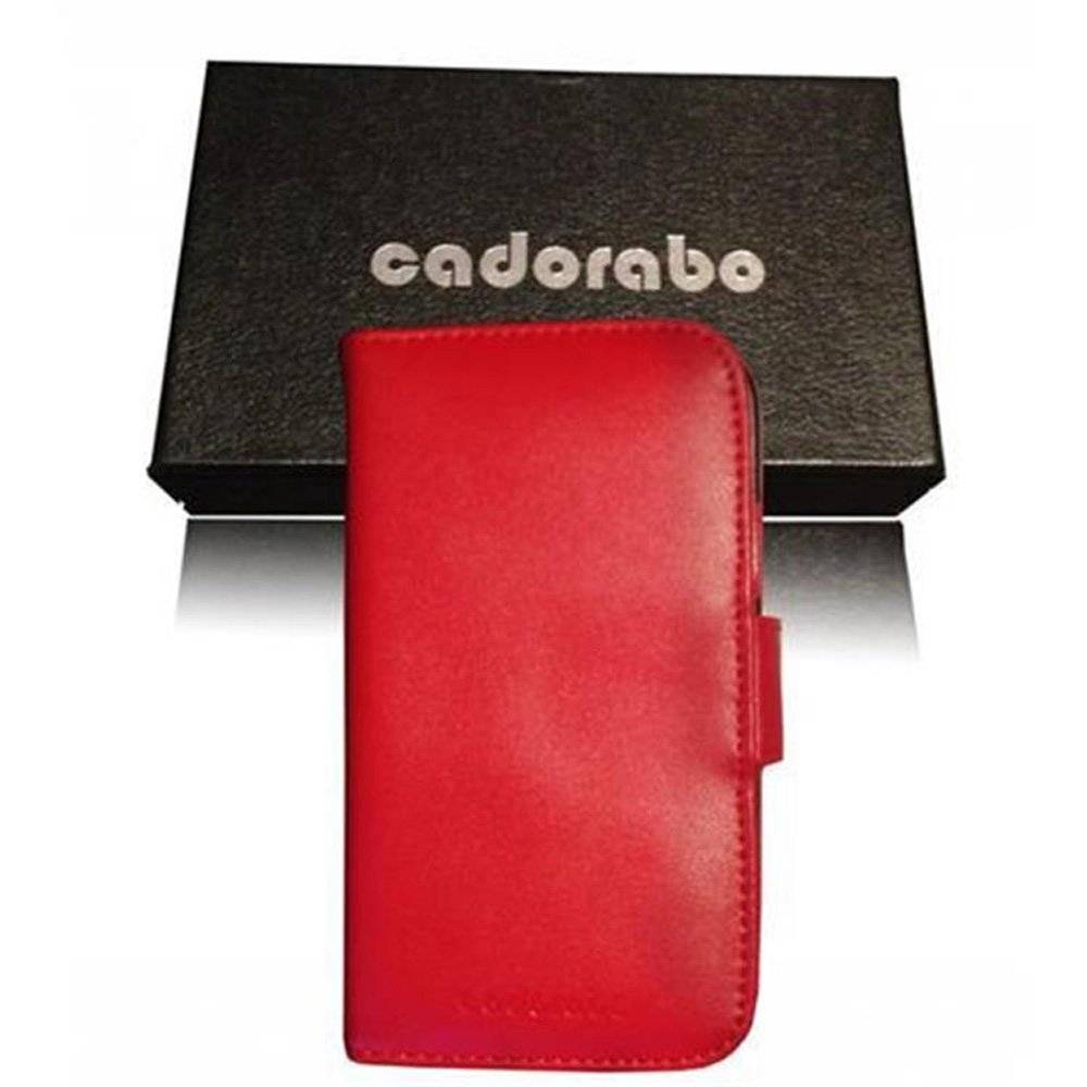 Cadorabo Handy Hülle für Galaxy S2 / S2 PLUS  Hülle in CHILI ROT , Schutzhülle Tasche case cover mit Kartenfach im glatten Design