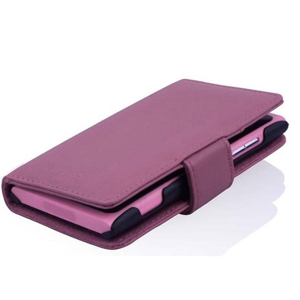 Cadorabo Handy Hülle für Nokia Lumia 800 Hülle in ANTIK ROSA , Schutzhülle Tasche case cover mit Kartenfach im glatten Design