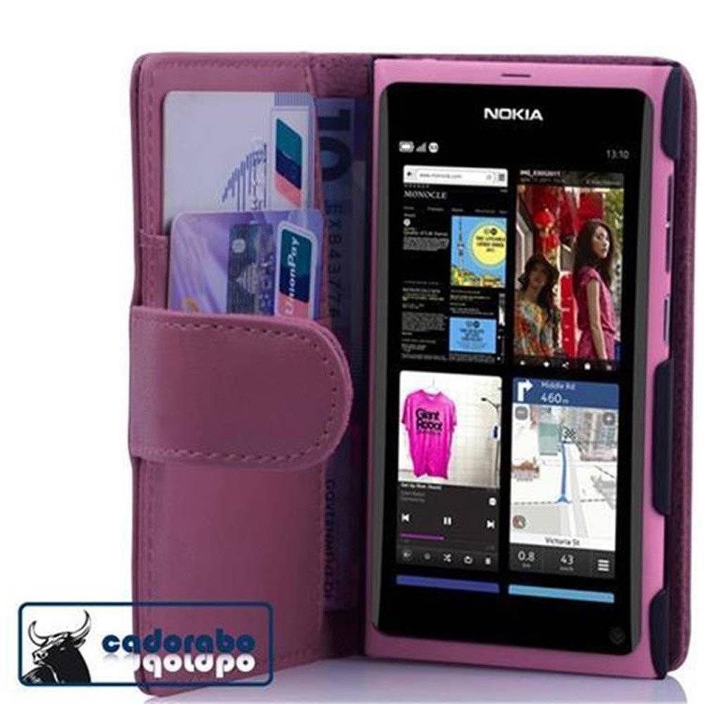 Cadorabo Handy Hülle für Nokia Lumia 800 Hülle in ANTIK ROSA , Schutzhülle Tasche case cover mit Kartenfach im glatten Design