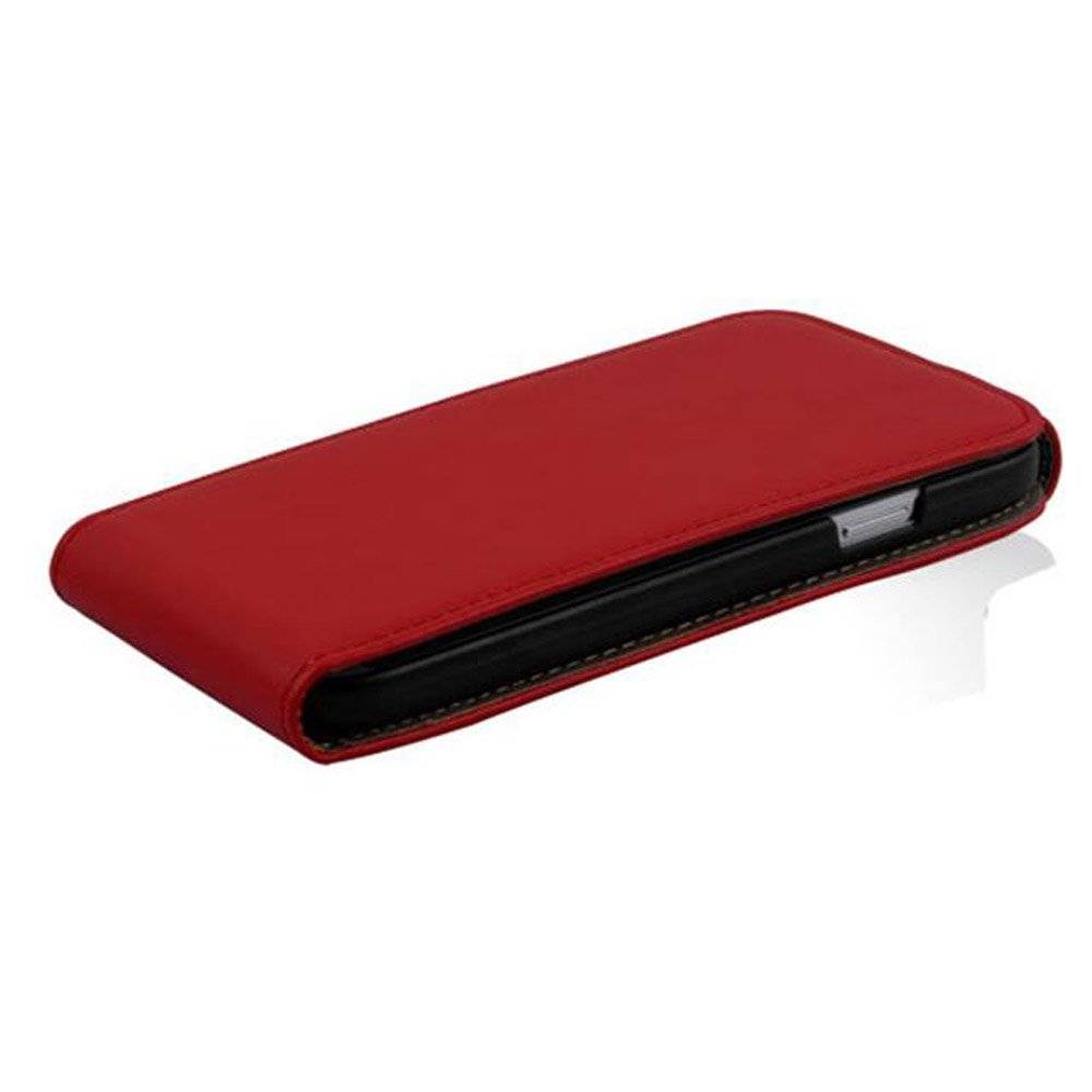 Cadorabo Hülle für Sony Xperia Z1 Hülle in CHILI ROT - Handyhülle im Flip Design aus glattem Textilleder - Case Cover Schutzhülle Etui Tasche Boo