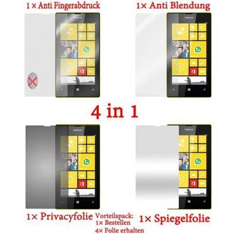 Cadorabo Displayschutzfolien für Nokia Lumia 520 - in HIGH CLEAR – 4 Folien
