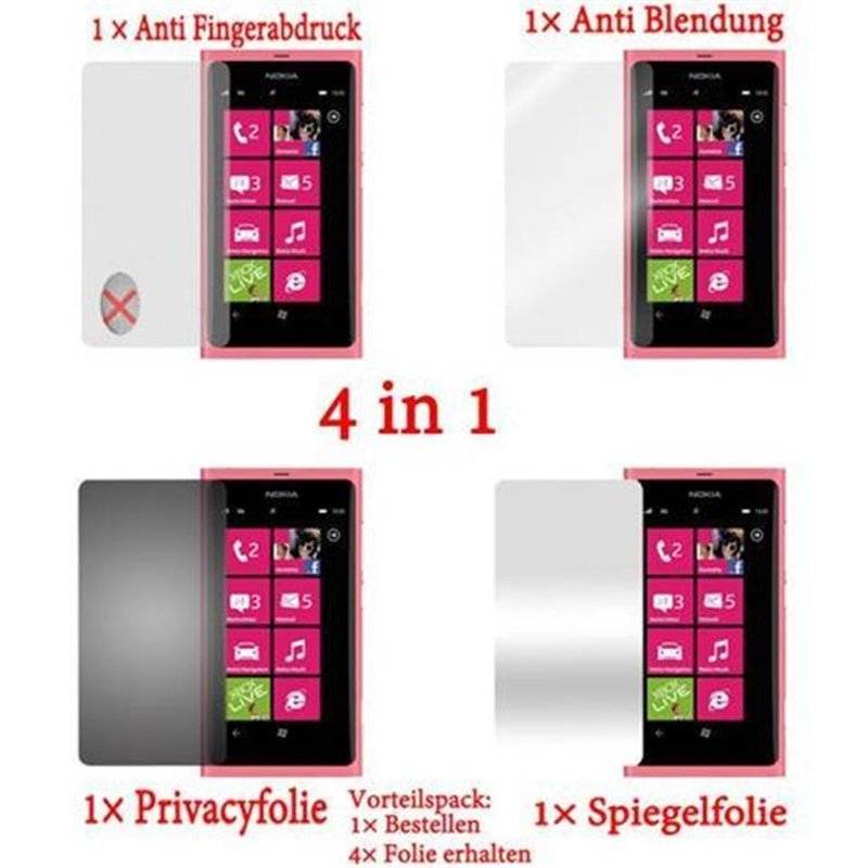 Cadorabo Displayschutzfolien für Nokia Lumia 800 - in HIGH CLEAR – 4 Folien