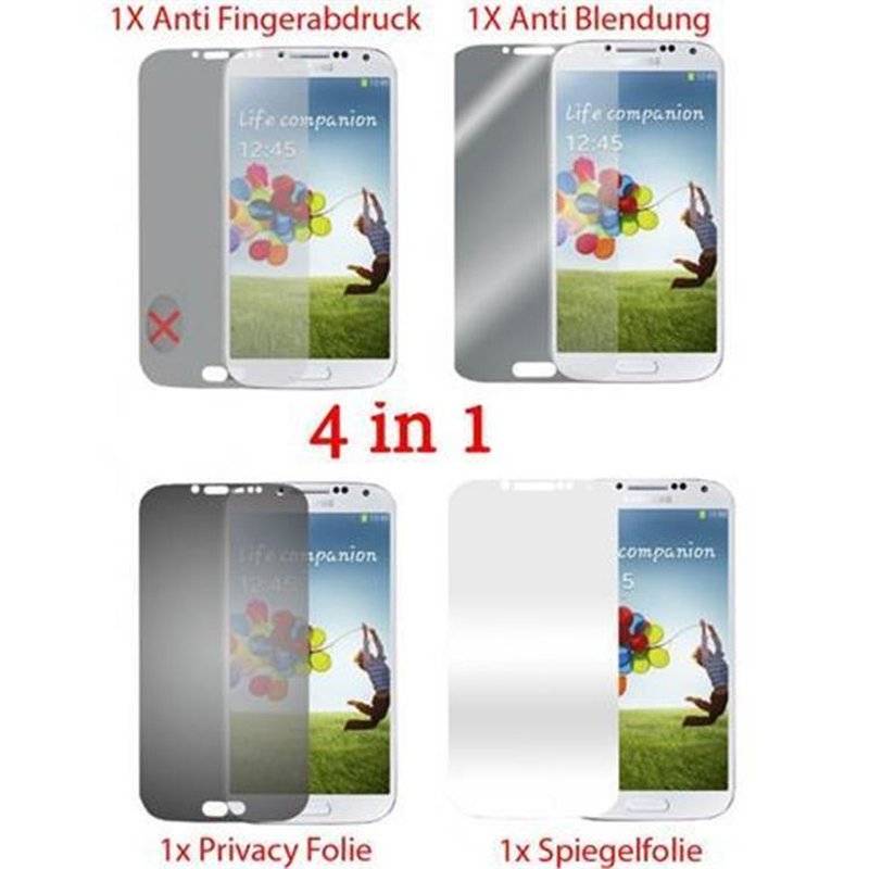 Cadorabo Displayschutzfolien für Samsung Galaxy S4 - in HIGH CLEAR – 4 Folien