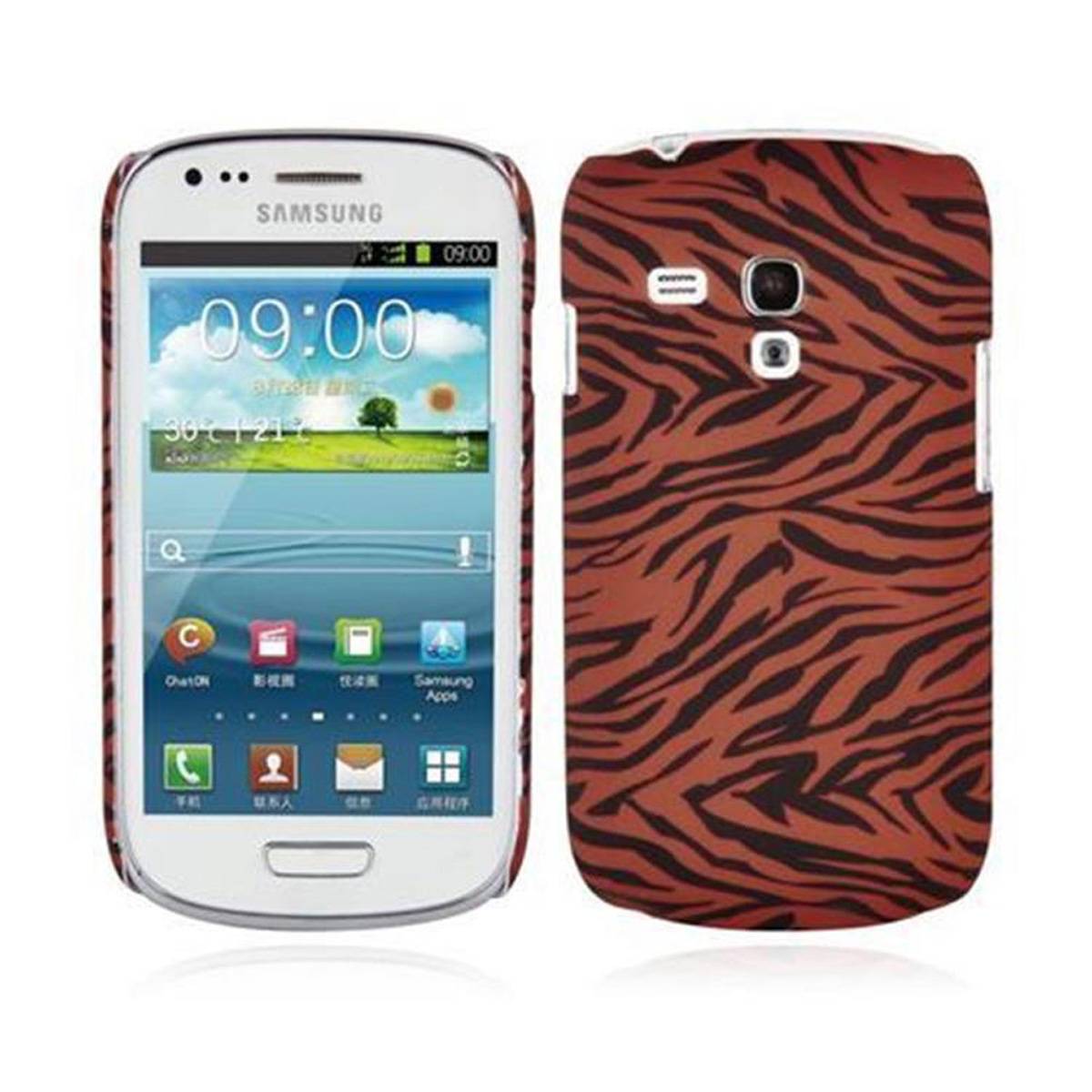 Cadorabo Hülle für Samsung Galaxy S3 MINI Schutz Hülle in Braun Hard Case Schutzhülle Handyhülle Cover Etui