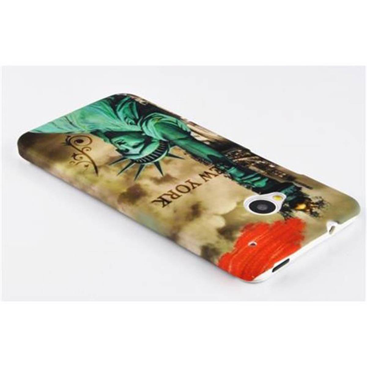 Cadorabo Hülle für HTC ONE M7 Schutz Hülle in Braun Hard Case Schutzhülle Handyhülle Cover Etui