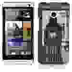 Cadorabo Hülle für HTC ONE M7 Schutz Hülle in Grau Hard Case Schutzhülle Handyhülle Cover Etui