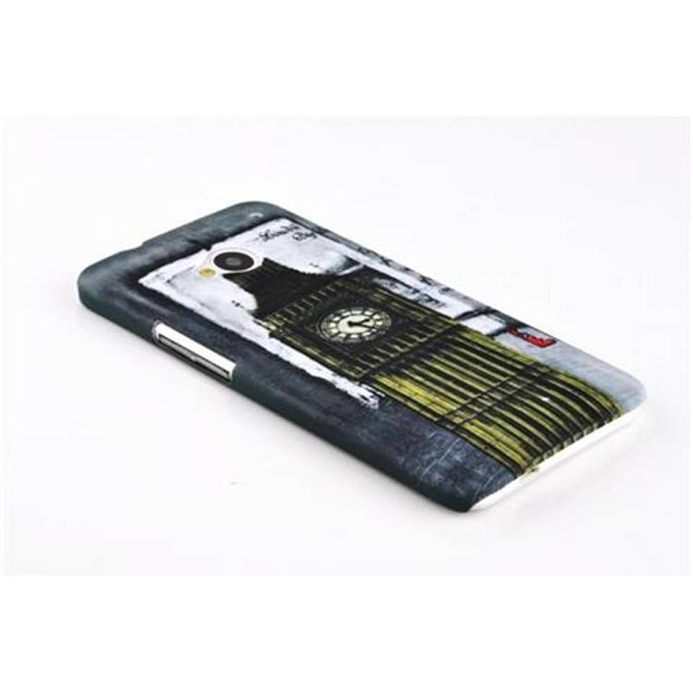 Cadorabo Hülle für HTC ONE M7 Schutz Hülle in Grau Hard Case Schutzhülle Handyhülle Cover Etui