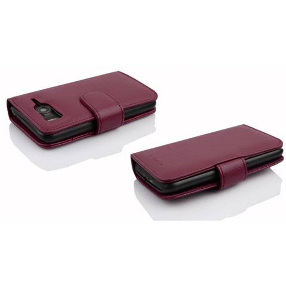 Cadorabo Handy Hülle für HTC DESIRE HD Hülle in BORDEAUX LILA , Schutzhülle Tasche case cover mit Kartenfach im Struktur Design