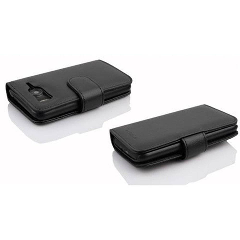 Cadorabo Handy Hülle für HTC DESIRE HD Hülle in OXID SCHWARZ , Schutzhülle Tasche case cover mit Kartenfach im Struktur Design
