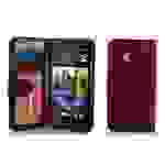 Cadorabo Handy Hülle für HTC ONE M7 (1. Gen.)  Hülle in BORDEAUX LILA , Schutzhülle Tasche case cover mit 3 Kartenfächern Magnetverschluss