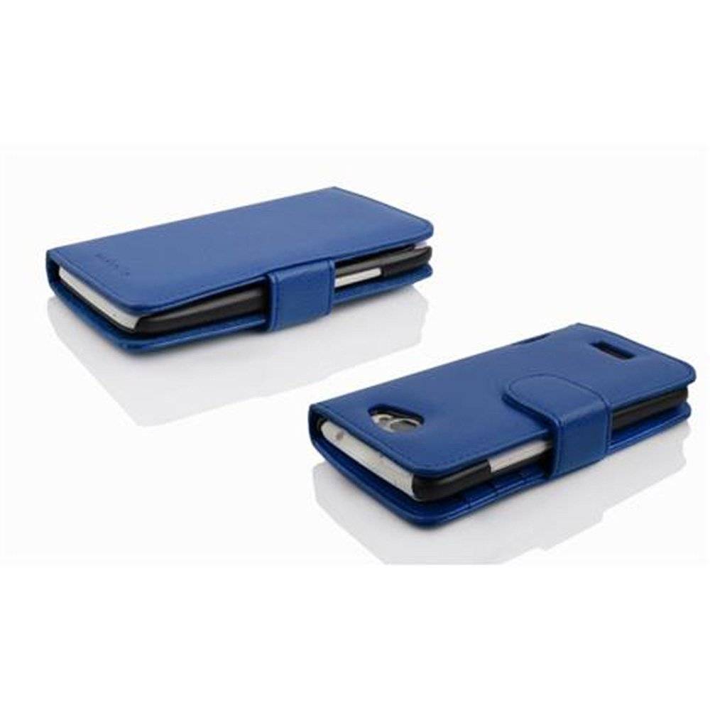 Cadorabo Handy Hülle für HTC ONE X / X+ Hülle in NEPTUN BLAU , Schutzhülle Tasche case cover mit 3 Kartenfächern Magnetverschluss