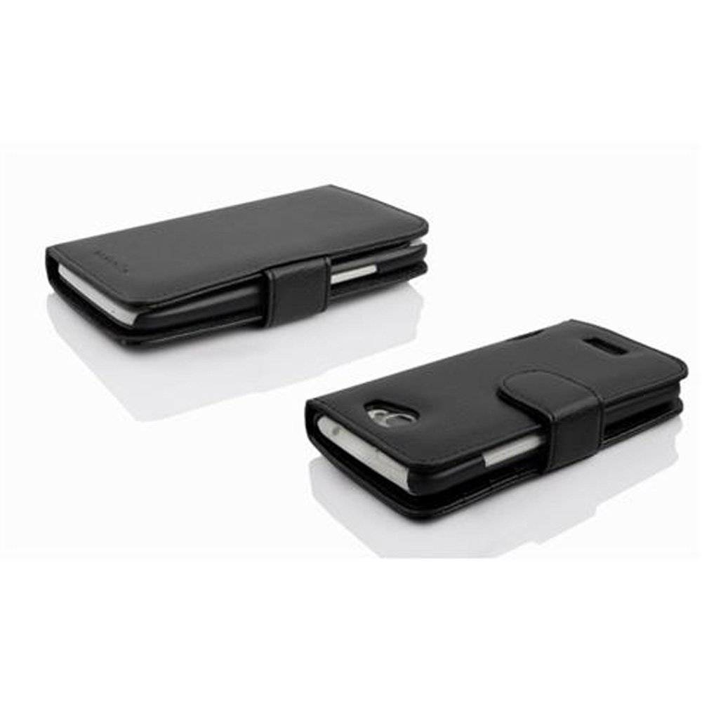 Cadorabo Handy Hülle für HTC ONE X / X+ Hülle in OXID SCHWARZ , Schutzhülle Tasche case cover mit 3 Kartenfächern Magnetverschluss