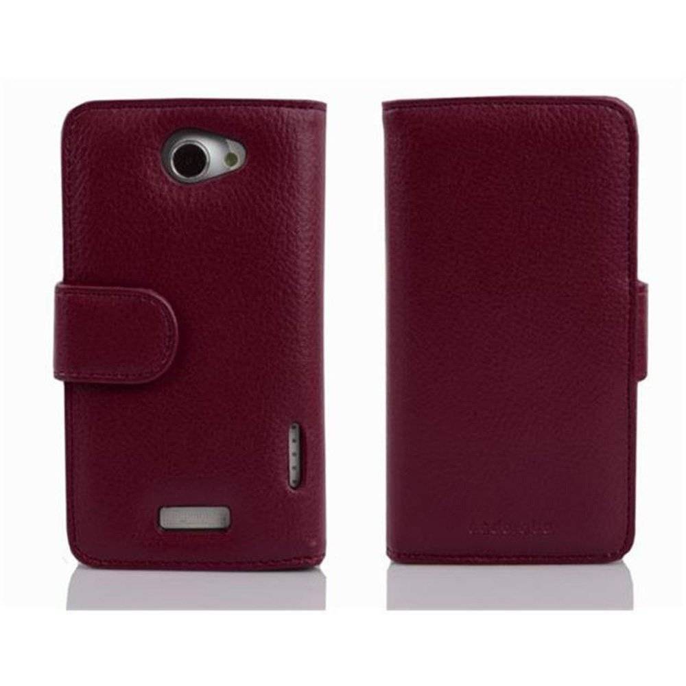 Cadorabo Handy Hülle für HTC ONE X / X+ Hülle in BORDEAUX LILA , Schutzhülle Tasche case cover mit 3 Kartenfächern Magnetverschluss