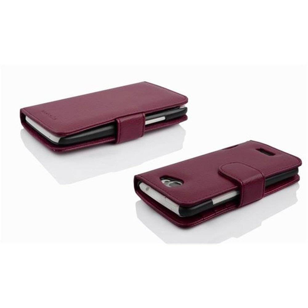 Cadorabo Handy Hülle für HTC ONE X / X+ Hülle in BORDEAUX LILA , Schutzhülle Tasche case cover mit 3 Kartenfächern Magnetverschluss