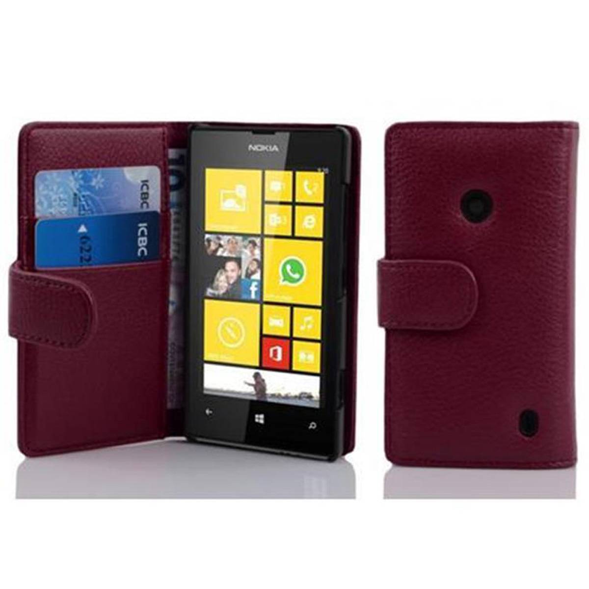 Cadorabo Schutzhülle für Nokia Lumia 520 / 521 Hülle in Lila Handyhülle Etui Case Backcover Kunstleder Tasche