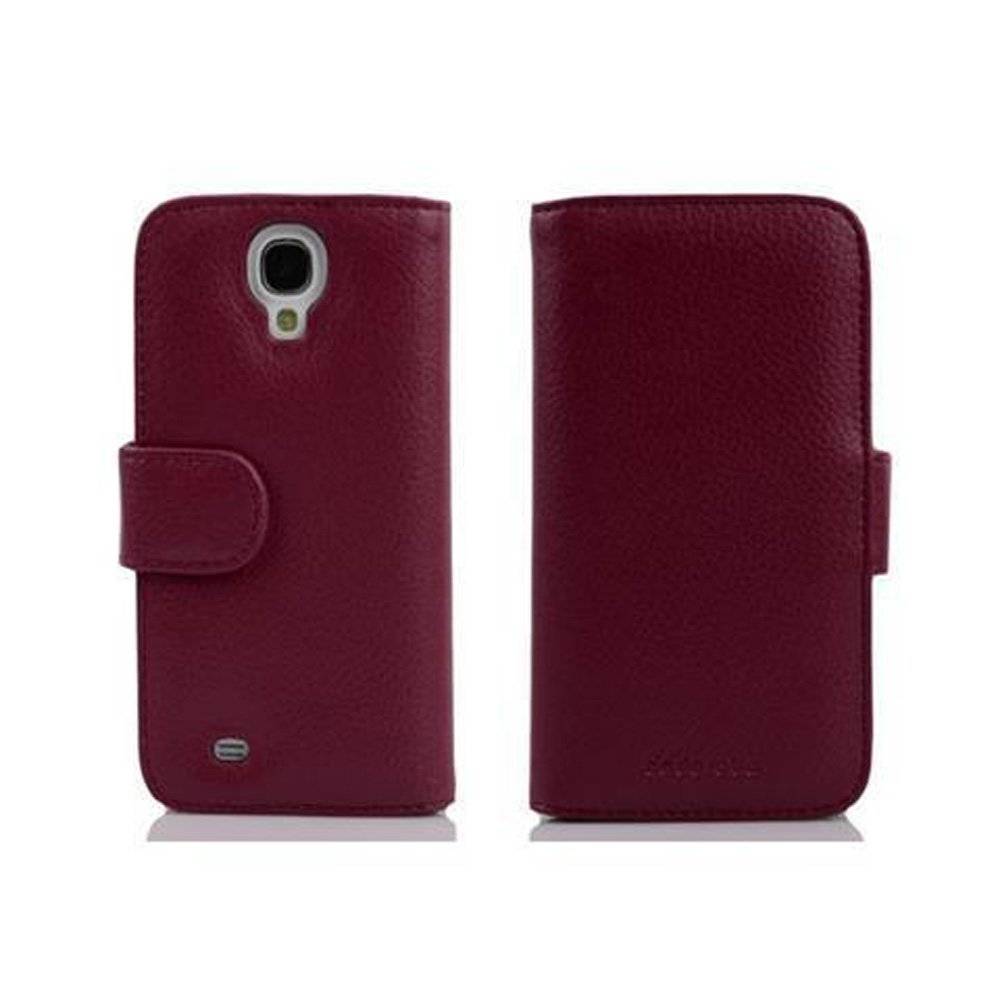 Cadorabo Handy Hülle für Samsung Galaxy S4 Hülle in BORDEAUX LILA , Schutzhülle Tasche case cover mit 3 Kartenfächern Magnetverschluss