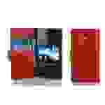 Cadorabo Handy Hülle für Sony Xperia T Hülle in INFERNO ROT , Schutzhülle Tasche case cover mit Kartenfach im Struktur Design