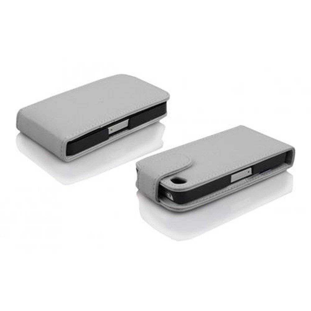 Cadorabo Hülle für Apple iPhone 4 / iPhone 4S Hülle in SCHNEE WEIß - Handyhülle im Flip Design mit Kartenfach - Case Cover Schutzhülle Etui Tasc