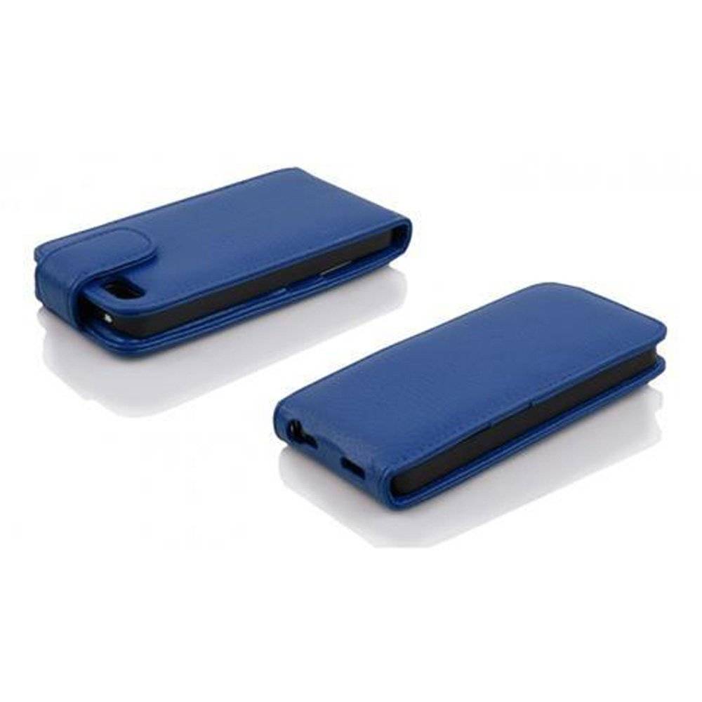 Cadorabo Hülle für Apple iPhone 5 / iPhone 5S / iPhone SE Hülle in ATLANTIK BLAU - Handyhülle im Flip Design mit Kartenfach - Case Cover Schutzhü