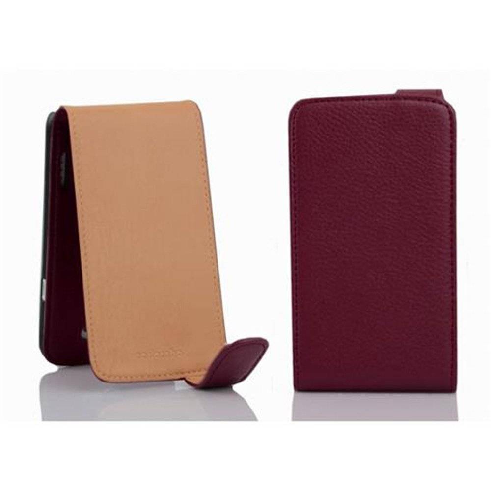 Cadorabo Hülle für HTC ONE X / X+ Hülle in BORDEAUX LILA - Handyhülle im Flip Design aus strukturiertem Textilleder - Case Cover Schutzhülle Etui