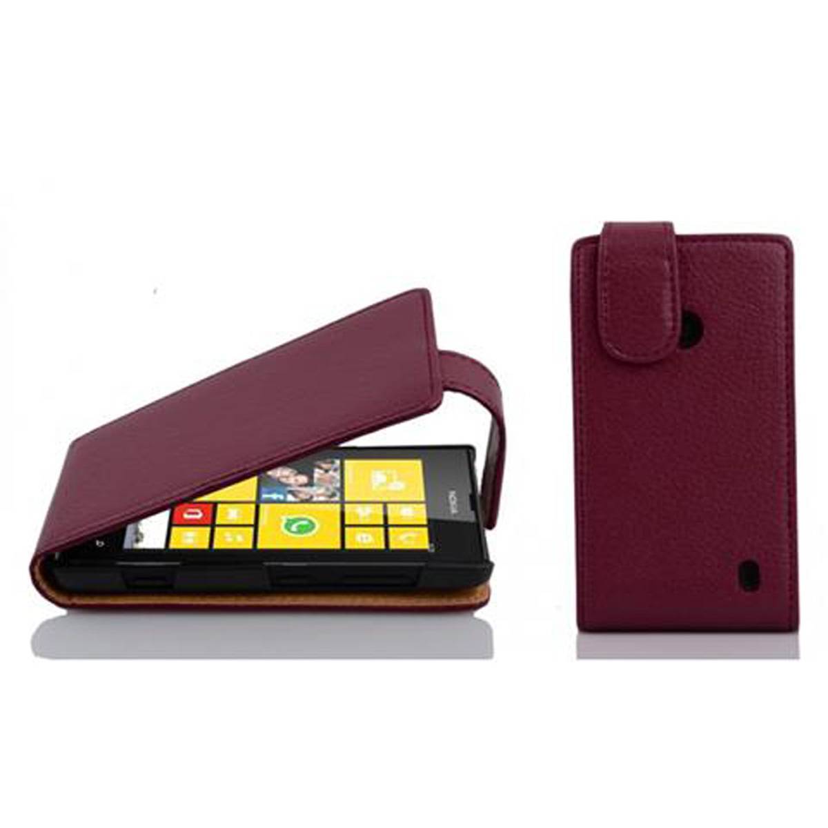 Cadorabo Schutzhülle für Nokia Lumia 520 / 521 Hülle in Lila Flip Etui Handyhülle Case Cover Kunstleder