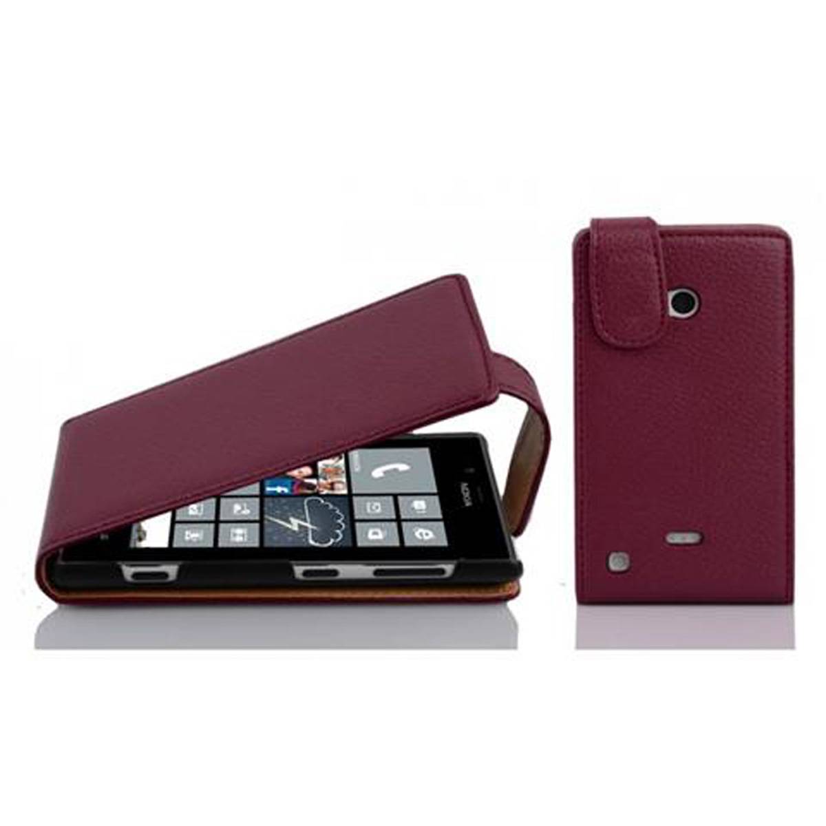 Cadorabo Schutzhülle für Nokia Lumia 720 Hülle in Lila Flip Etui Handyhülle Case Cover Kunstleder