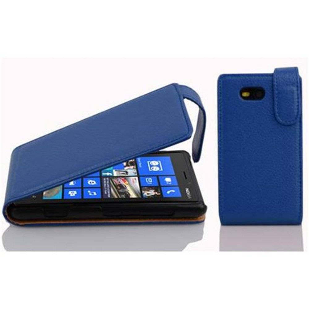 Cadorabo Hülle für Nokia Lumia 820 Hülle in KÖNIGS BLAU - Handyhülle im Flip Design aus strukturiertem Textilleder - Case Cover Schutzhülle Etui