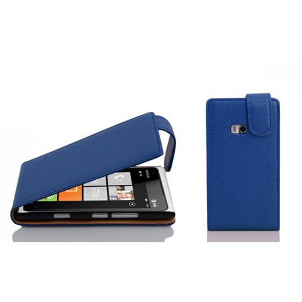 Cadorabo Hülle für Nokia Lumia 900 Hülle in KÖNIGS BLAU - Handyhülle im Flip Design aus strukturiertem Textilleder - Case Cover Schutzhülle Etui
