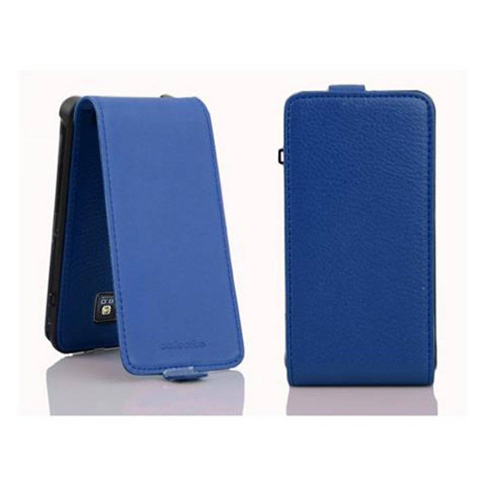 Cadorabo Hülle für Samsung Galaxy S2 / S2 PLUS Hülle in KÖNIGS BLAU - Handyhülle im Flip Design aus strukturiertem Textilleder - Case Cover Schut