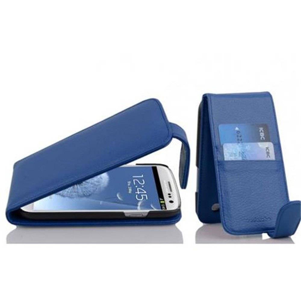 Cadorabo Hülle für Samsung Galaxy S3 / S3 NEO Hülle in ATLANTIK BLAU - Handyhülle im Flip Design mit Kartenfach - Case Cover Schutzhülle Etui Tas