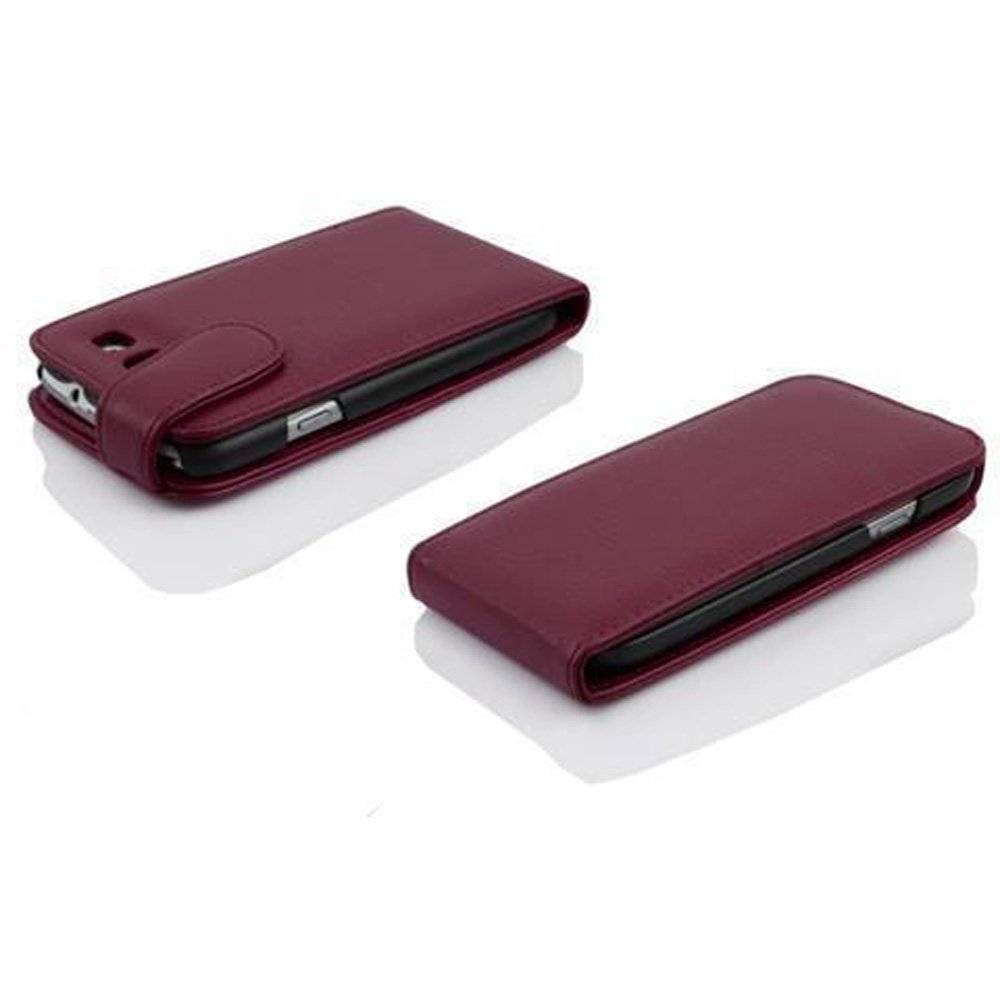 Cadorabo Hülle für Samsung Galaxy S3 / S3 NEO Hülle in BORDEAUX VIOLETT - Handyhülle im Flip Design mit Kartenfach - Case Cover Schutzhülle Etui