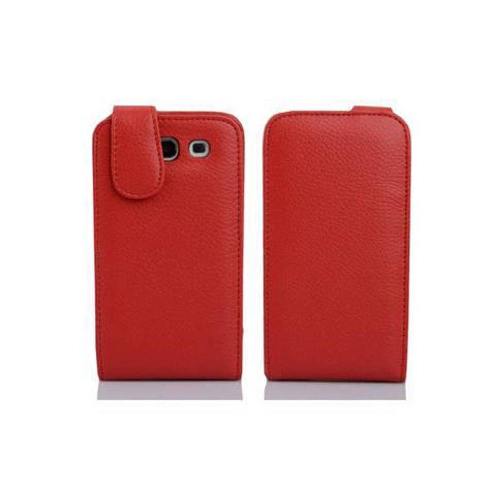 Cadorabo Hülle für Samsung Galaxy S3 / S3 NEO Hülle in KIRSCH ROT - Handyhülle im Flip Design mit Kartenfach - Case Cover Schutzhülle Etui Tasche