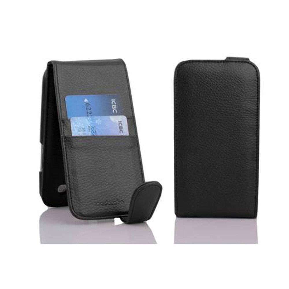 Cadorabo Hülle für Samsung Galaxy S3 / S3 NEO Hülle in JET SCHWARZ - Handyhülle im Flip Design mit Kartenfach - Case Cover Schutzhülle Etui Tasch