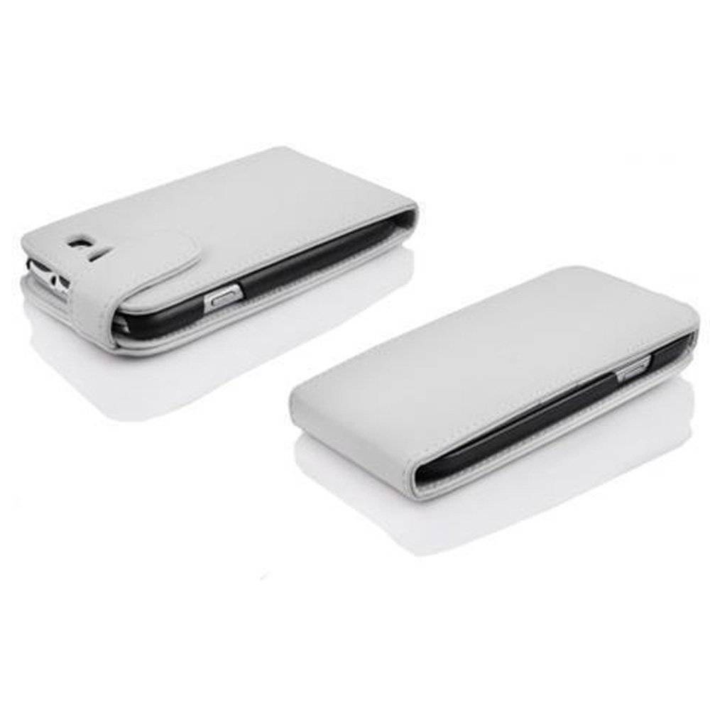 Cadorabo Hülle für Samsung Galaxy S3 / S3 NEO Hülle in SCHNEE WEIß - Handyhülle im Flip Design mit Kartenfach - Case Cover Schutzhülle Etui Tasc