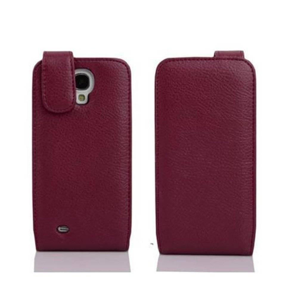 Cadorabo Hülle für Samsung Galaxy S4 Hülle in BORDEAUX VIOLETT - Handyhülle im Flip Design mit Kartenfach - Case Cover Schutzhülle Etui Tasche Bo