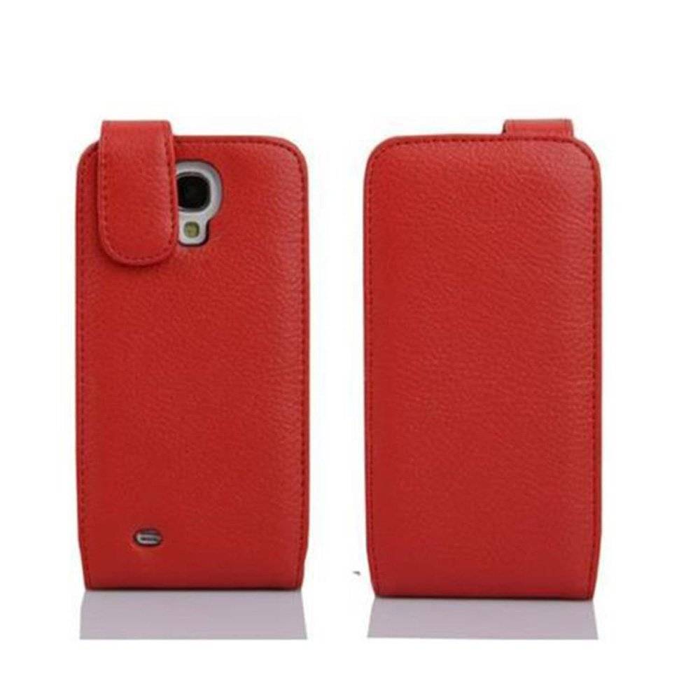 Cadorabo Hülle für Samsung Galaxy S4 Hülle in KIRSCH ROT - Handyhülle im Flip Design mit Kartenfach - Case Cover Schutzhülle Etui Tasche Book Kla