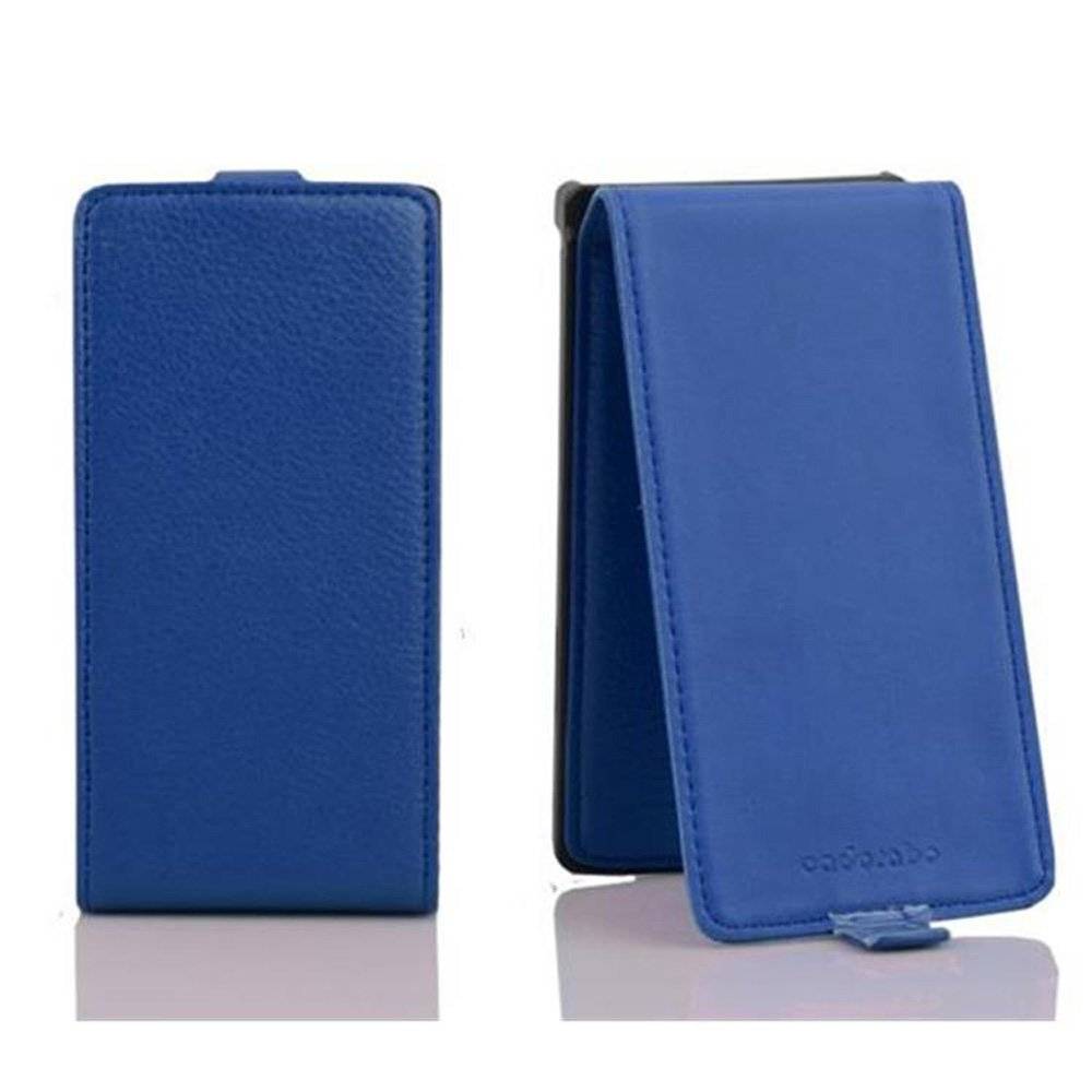 Cadorabo Hülle für Sony Xperia S Hülle in KÖNIGS BLAU - Handyhülle im Flip Design aus strukturiertem Textilleder - Case Cover Schutzhülle Etui T