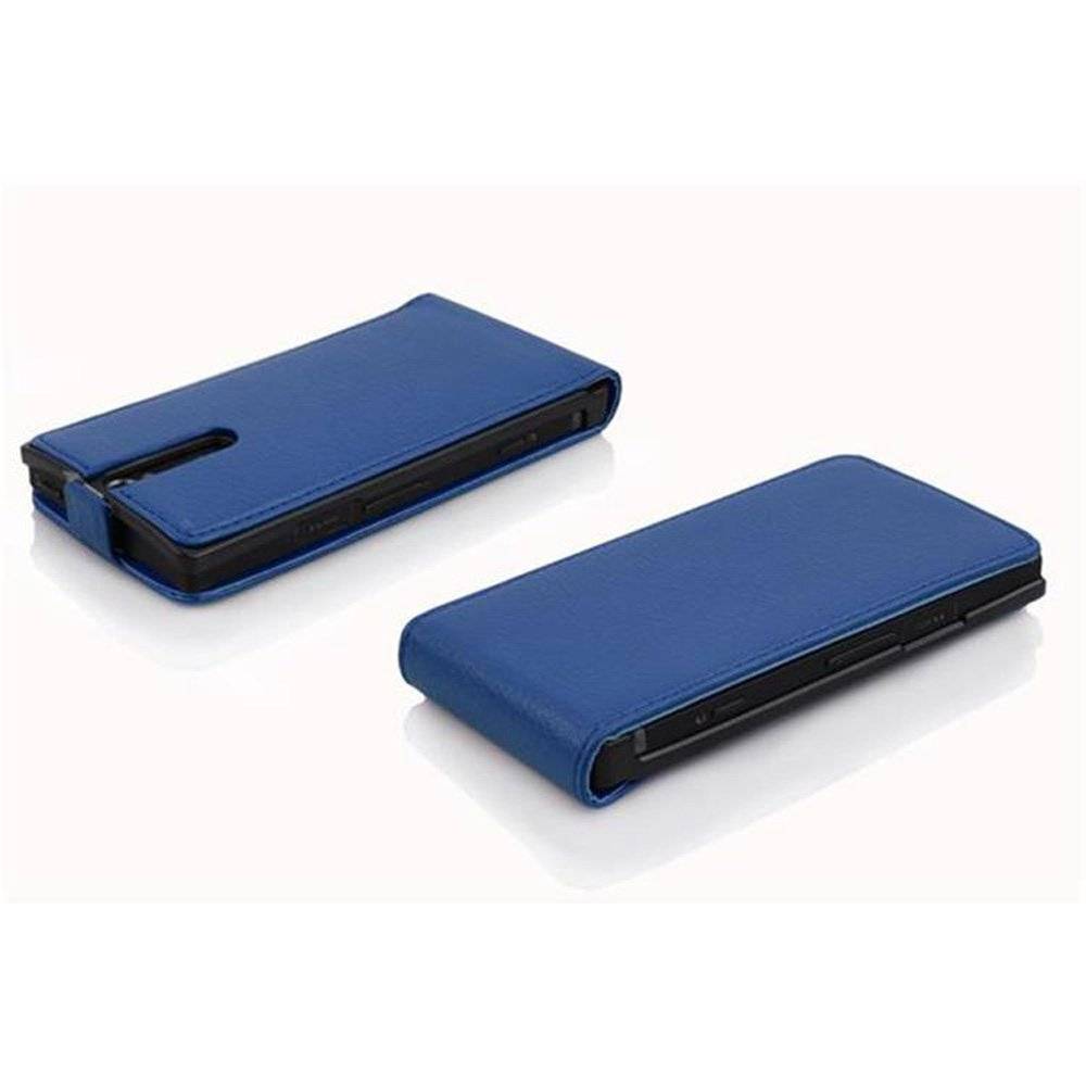 Cadorabo Hülle für Sony Xperia S Hülle in KÖNIGS BLAU - Handyhülle im Flip Design aus strukturiertem Textilleder - Case Cover Schutzhülle Etui T