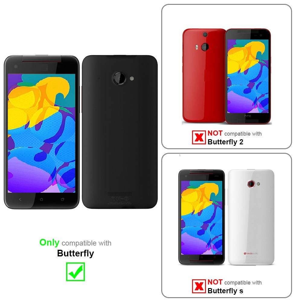 Cadorabo 4x Schutzfolien für HTC BUTTERFLY in Weiß (1x Privacy 1x Spiegel 1x Matt 1x Anti-Fingerabdruck)