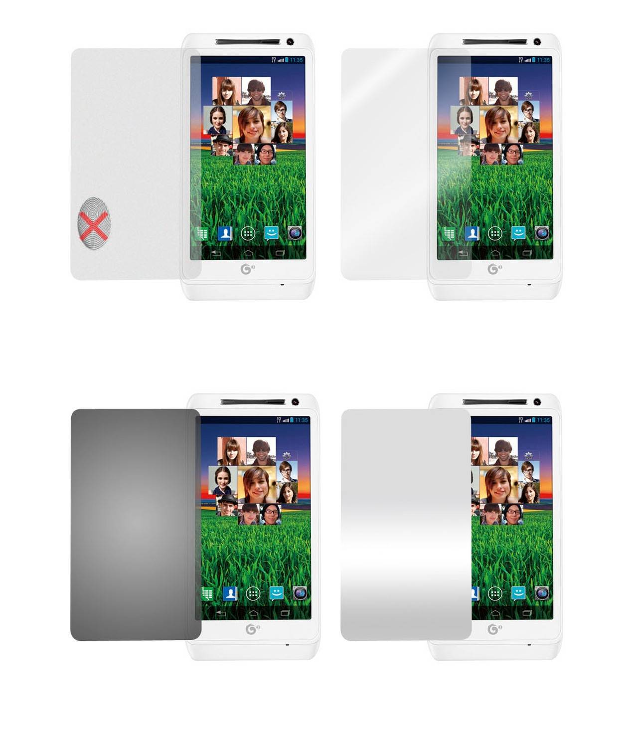 Cadorabo 4x Schutzfolien für Motorola RAZR I in Weiß (1x Privacy 1x Spiegel 1x Matt 1x Anti-Fingerabdruck)