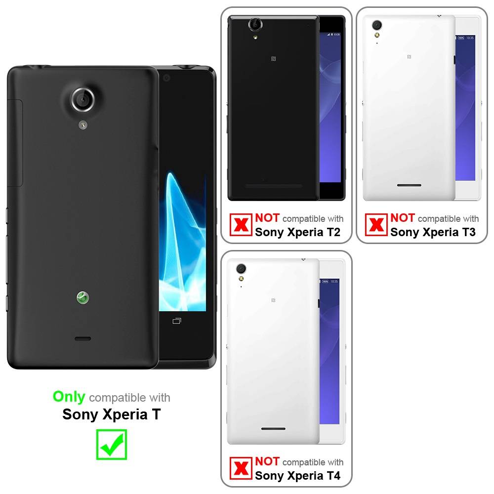 Cadorabo 4x Schutzfolien für Sony Xperia T in Weiß (1x Privacy 1x Spiegel 1x Matt 1x Anti-Fingerabdruck)