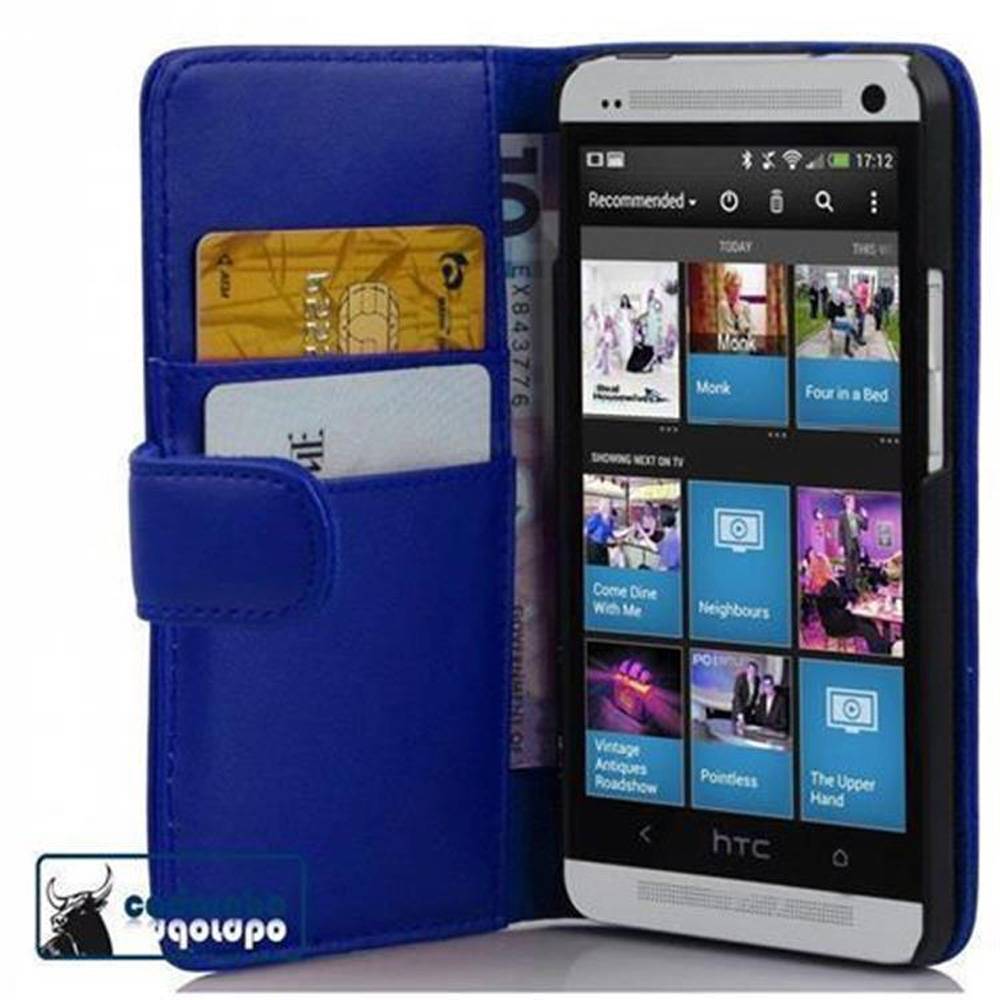 Cadorabo Hülle für HTC ONE M4 MINI Schutz Hülle in Blau Handy Schutzhülle Book Case Etui Cover