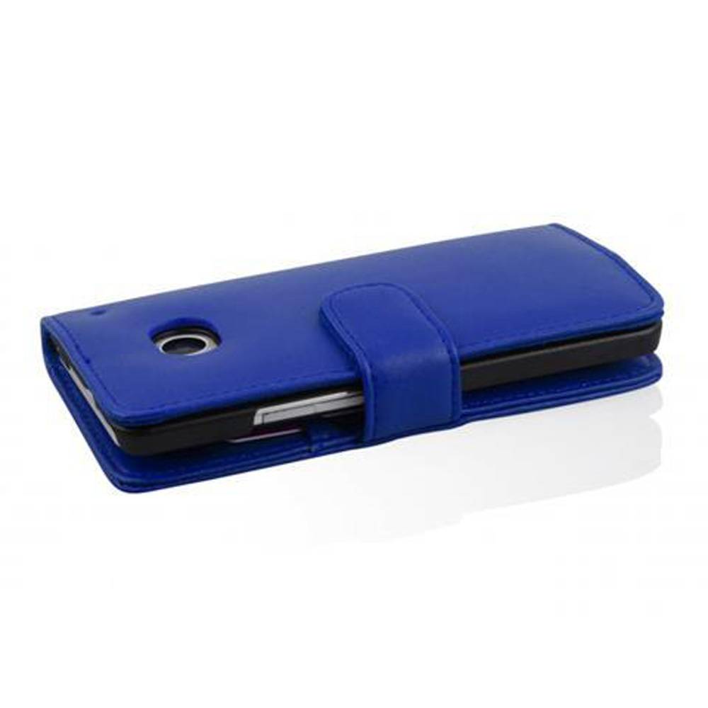 Cadorabo Hülle für HTC ONE M4 MINI Schutz Hülle in Blau Handy Schutzhülle Book Case Etui Cover