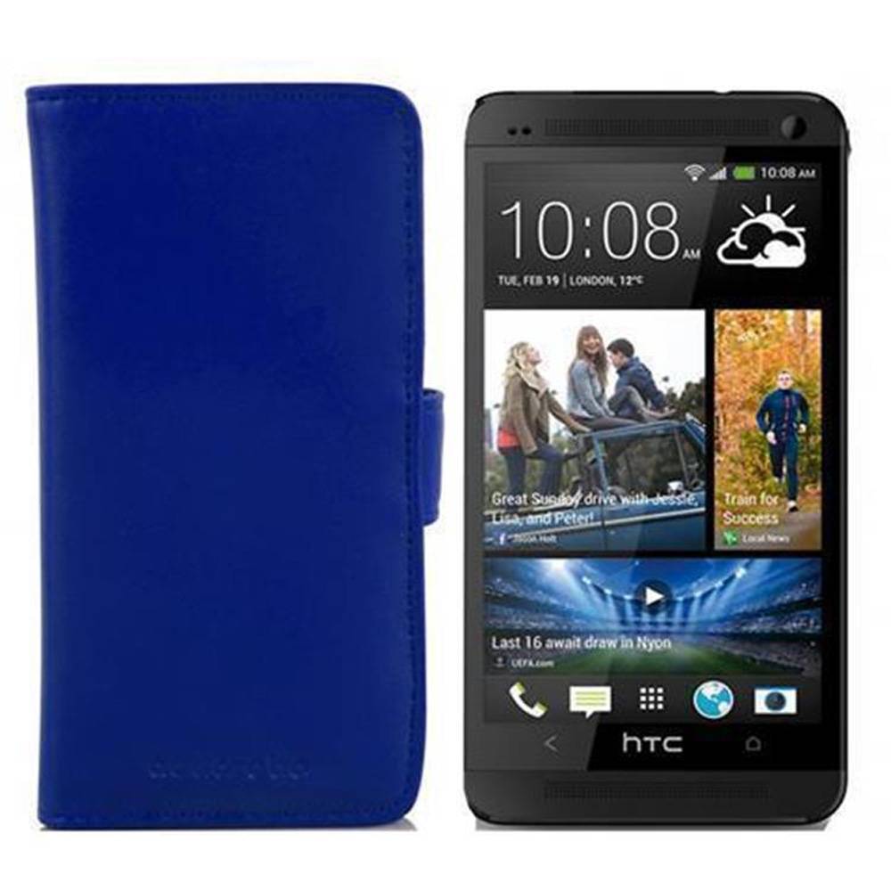 Cadorabo Hülle für HTC ONE M4 MINI Schutz Hülle in Blau Handy Schutzhülle Book Case Etui Cover