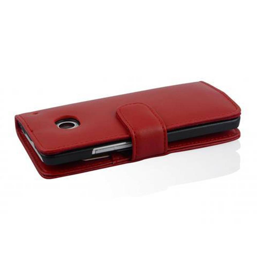Cadorabo Hülle für HTC ONE M4 MINI Schutz Hülle in Rot Handy Schutzhülle Book Case Etui Cover