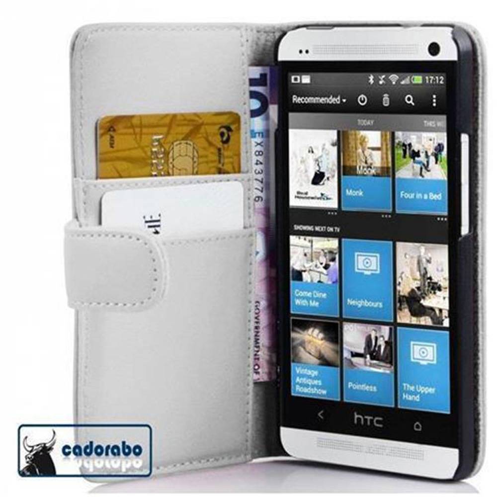 Cadorabo Hülle für HTC ONE M4 MINI Schutz Hülle in Weiß Handy Schutzhülle Book Case Etui Cover