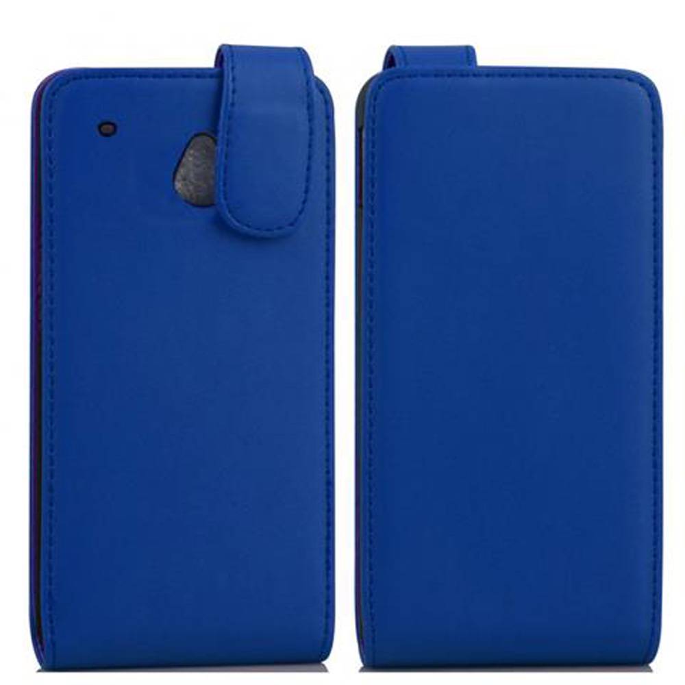 Cadorabo Hülle für HTC ONE MINI M4 Schutzhülle in Blau Flip Handyhülle Case Cover Etui Kunstleder