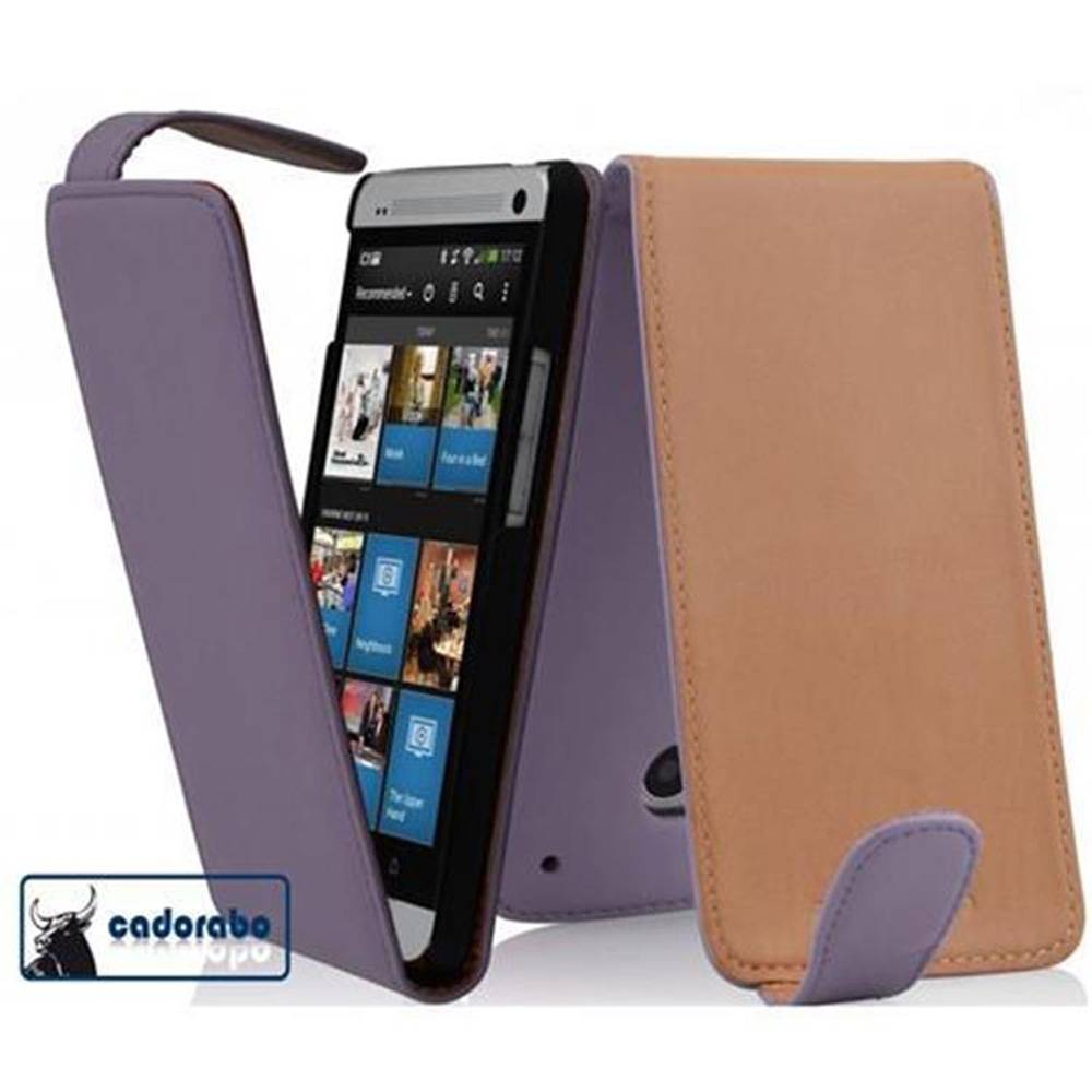 Cadorabo Hülle für HTC ONE MINI M4 Schutzhülle in Lila Flip Handyhülle Case Cover Etui Kunstleder